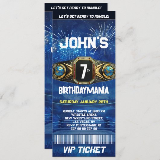 Lutte Anniversaire Billet Invitation Thème (Devant / Derrière)