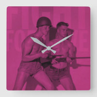 Lutte vintage pour l'amour Fierté Carré Horloge mu