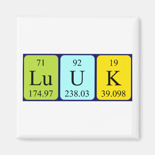 Luuk periodiek table name magnet magneet (Voorkant)