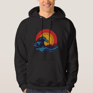 LUUX Retro Cosmic Sunset Wave - Vintage 70s Kunst Hoodie