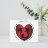 Luv-A-Bull American Bulldog Pit Bull Heart Briefkaart (Staand voorkant)