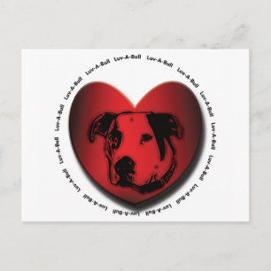 Luv-A-Bull American Bulldog Pit Bull Heart Briefkaart