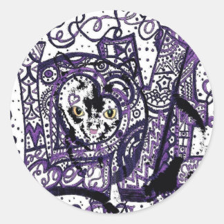Luv Cat, aangepast kattenontwerp Ronde Sticker