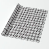 Luv Machine Robot Houndstooth Pattern Cadeaupapier (Uitgerold)