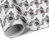 Luv Machine Robot Houndstooth Pattern Cadeaupapier (Rol Hoek)