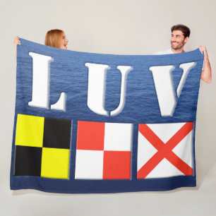 LUV MARINE STIJL FLEECE DEKEN