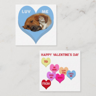 LUV ME Valentijnsdag Beestjes Gespreksharten Notitiekaartje