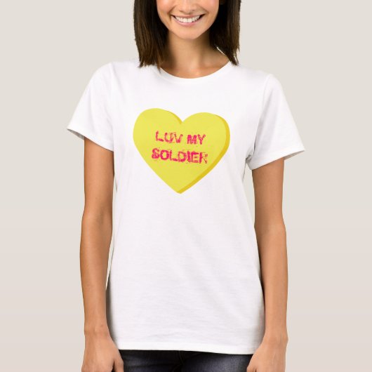 LUV MON SOLDAT T-shirt Coeur (Devant)