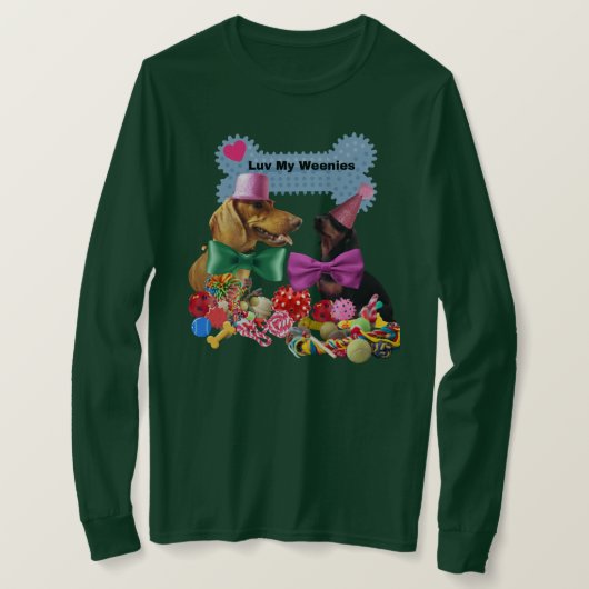 Luv My Weenies Dames T-shirt met lange mouwen (Design voorkant)