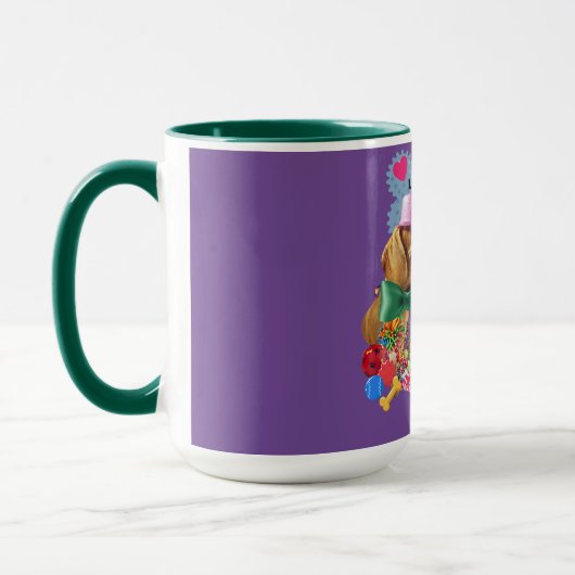 Luv My Weenies Mug café violet/vert (Gauche)