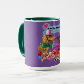 Luv My Weenies Paarse/groene koffie Mok (Voorkant links)