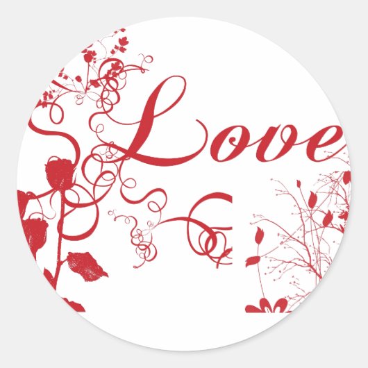 Luv N rozen Ronde Sticker (Voorkant)