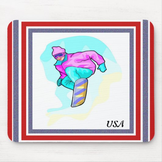 Luv naar Snowboard - Muismat (Voorkant)