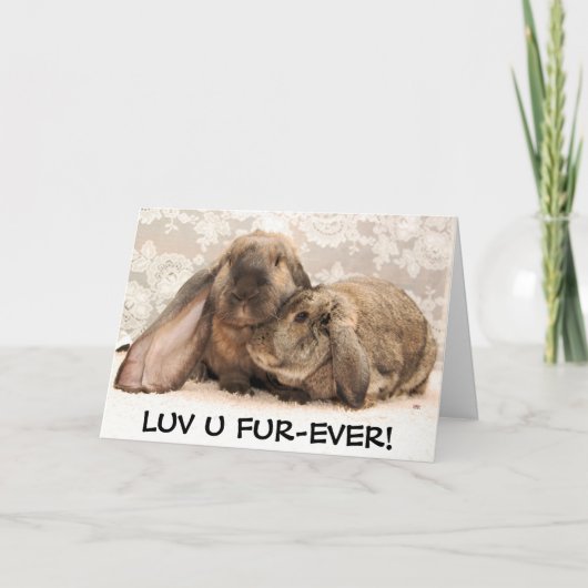 "Luv U Fur-Ever!" Vakantiekaart Feestdagen Kaart (Voorkant)