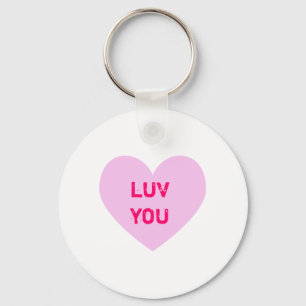 LUV U roze gesprekskunst Sleutelhanger