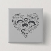 Luv Vierkante Button 5,1 Cm (Voorkant)