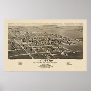 Luverne, MN Panorama Map - 1883 Poster