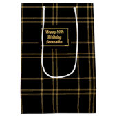 Lux Black Gold Wedding Gift Bag With Name Medium Cadeauzakje (Achterkant)