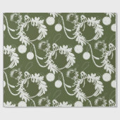 Lux Christmas Elegant Baubles op Groen Cadeaupapier (Vlak)