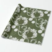 Lux Christmas Elegant Baubles op Groen Cadeaupapier (Uitgerold)