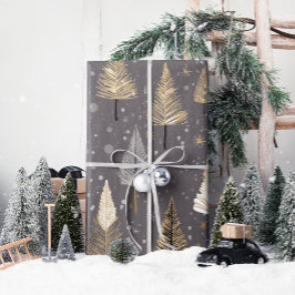 Lux Christmas Gold op grijs inpakpapier