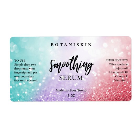 Lux Cotton Snoep Glitter Face Serum Labels (Voorkant)