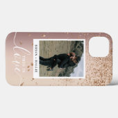 Lux Couple Photo Roos Gold Glitter Case-Mate iPhone Case (Achterkant (horizontaal))