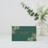 Lux Elegant Gold Flower | Carte de visite vert (Debout devant)