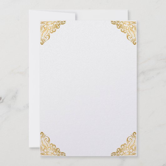 Lux Elegant Photo Quinceanera Gold Invitation (Dos)