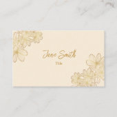 Lux Elegante Gouden Bloem Visitekaartje (Voorkant)