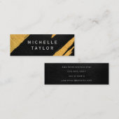 Lux Faux Gold Artistic Marks Leather Print Mini Visitekaartje (Voorkant / Achterkant)