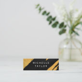Lux Faux Gold Artistic Marks Leather Print Mini Visitekaartje (Staand voorkant)