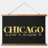 Lux Gold Chicago Latitude & Lengtegraad Hangend Wandkleed (Voorkant)