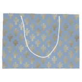 Lux Gold Fleur de Lis en Cerulean Blue Groot Cadeauzakje (Achterkant)