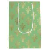 Lux Gold Fleur de Lis en Green Ash Medium Cadeauzakje (Achterkant)