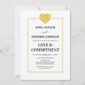 Lux Gold Heart Love & Commitment Ceremonie Kaart (Voorkant)