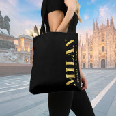 Lux Gold Milan Latitude & Longitude Black Draagtas