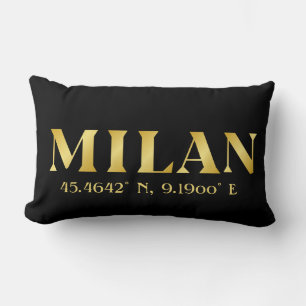 Lux Gold Milan Latitude & Longitude Black Kussen