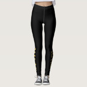 Lux Gold Milan Latitude & Longitude Black Leggings (Voorkant)