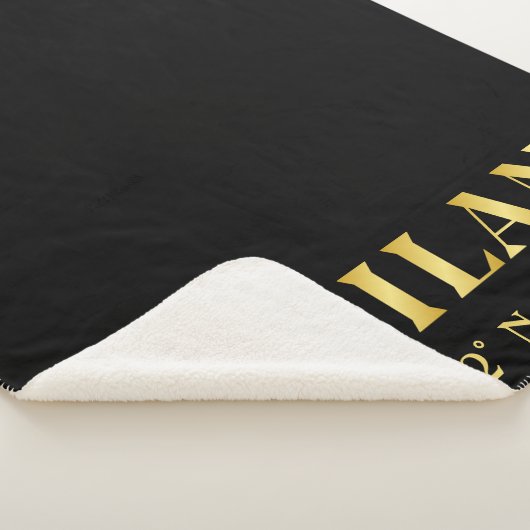 Lux Gold Milan Latitude & Longitude Black Sherpa Deken (3/4)