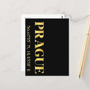 Lux Gold Prague Latitude en lengte Briefkaart