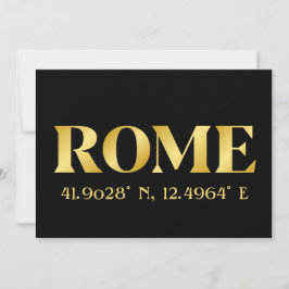 Lux Gold Rome Latitude & Longitude Greeting Kaart