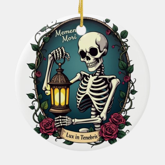 Lux in Tenebris Skeleton Lantern Ornament (Achterkant)