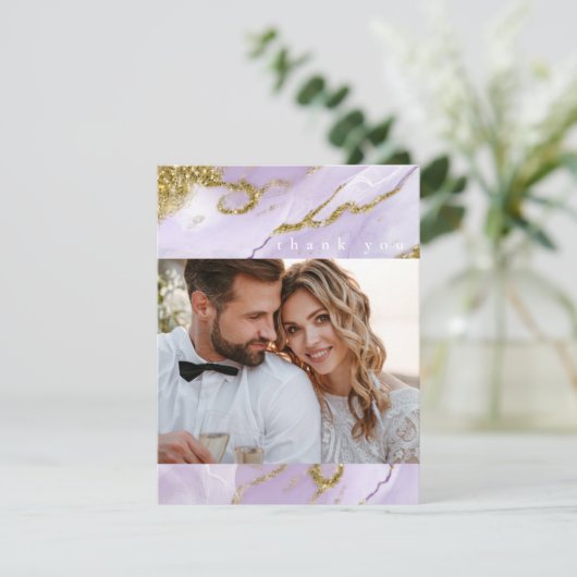 Lux Inktlavendel Abstract ID990 Bedankkaart (Staand voorkant)