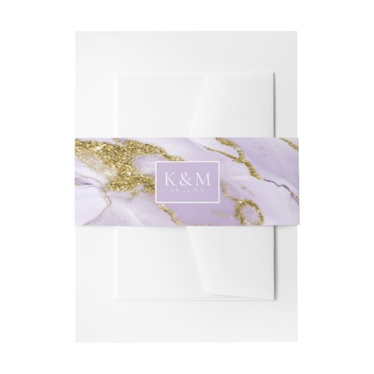 Lux Inktlavendel Abstract ID990 Uitnodigingen Wikkel (Voorkant Voorbeeld)