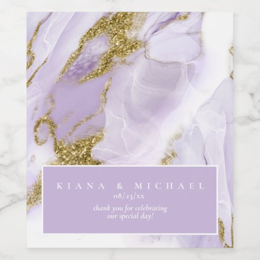 Lux Inktlavendel Abstract ID990 Wijn Etiket (Enkel label)