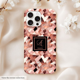 Lux iPhone 15 Hoesje Roze Goud & Zwart Persoonlijk