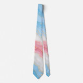 Lux Marmer Trans Pride Kleuren Stropdas (Voorkant)