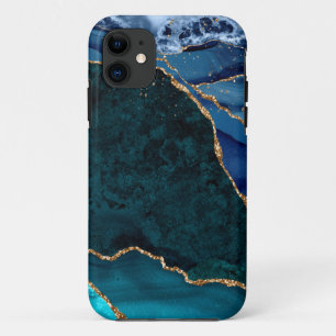 Lux Peacock Agate & Gold iPhone 11 Hoesje