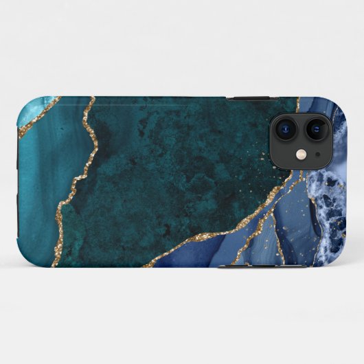 Lux Peacock Agate & Gold Case-Mate iPhone Case (Achterkant (horizontaal))